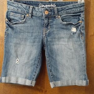 Aeropostale thigh length jean shorts, size 0